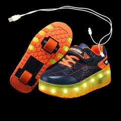 Glowing Sneakers Gold Pink Led Light - shoedesk