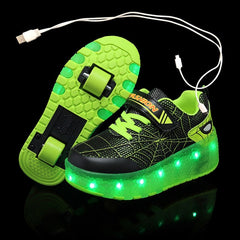 Glowing Sneakers Gold Pink Led Light - shoedesk