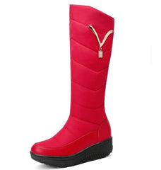 ASUMER Plus size 35-44 Wedges mid calf snow boots women - shoedesk